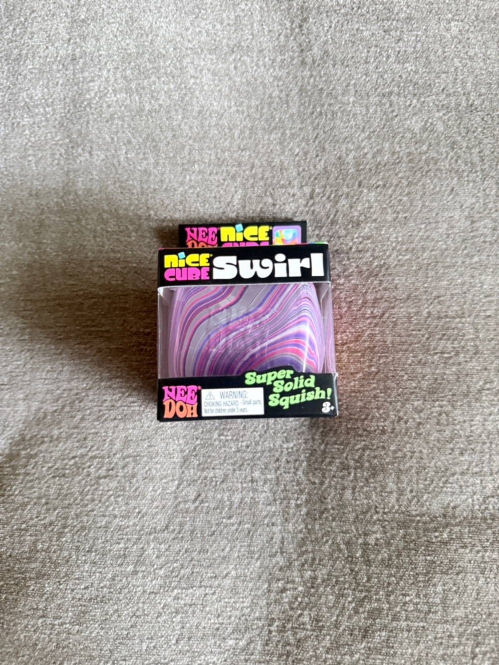 (NEW) NeeDoh Nice Cube Swirl Super Solid Squish - Pink/Purple/gray/black/white